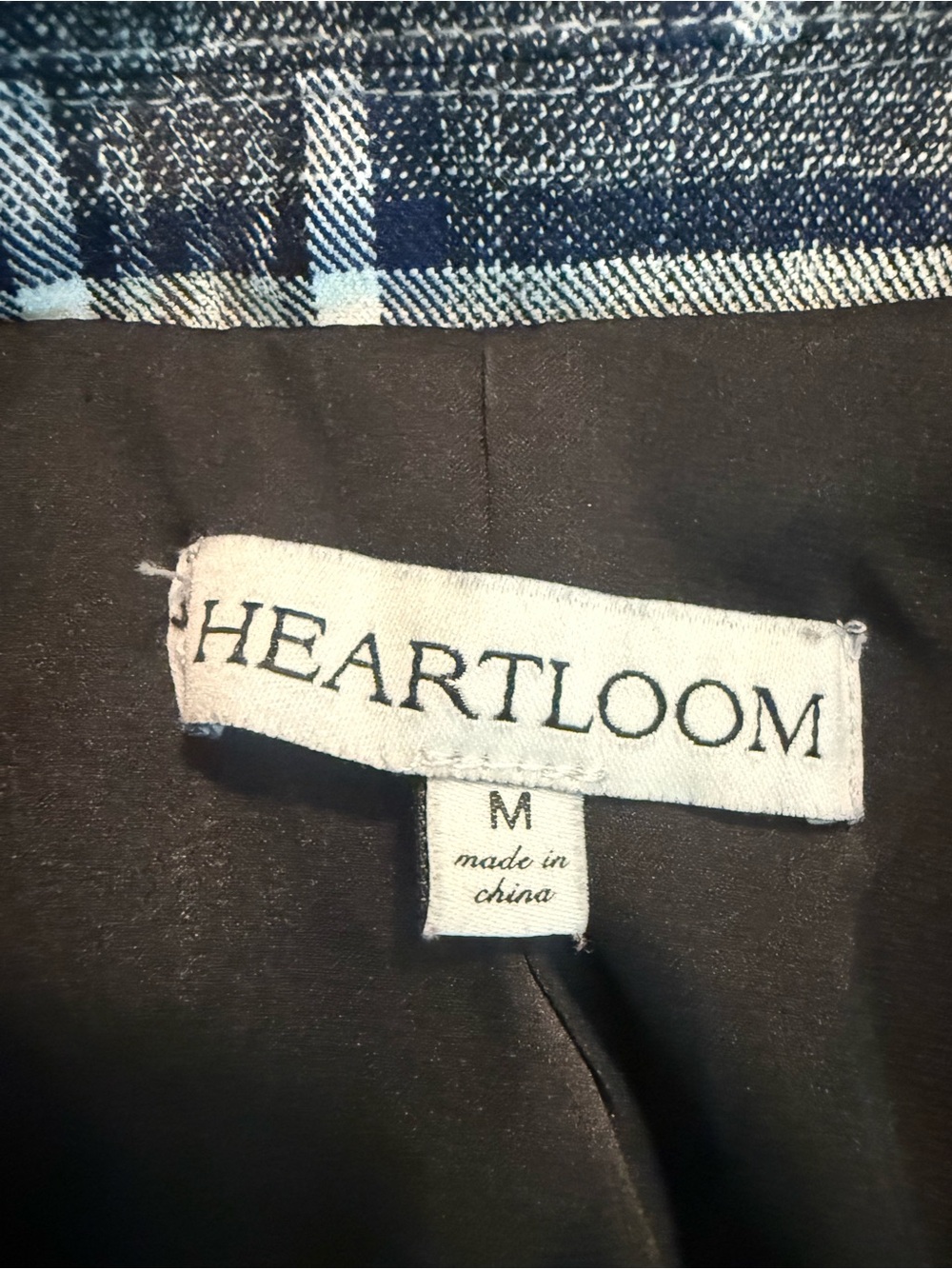 Heartloom Double-Breasted Plaid Blazer in Blue and White size Medium - Picture 3 of 10